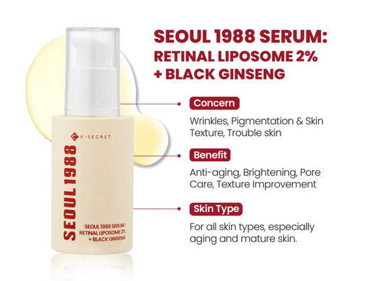 KSECRET-SEOUL 1988 Serum : Retinal Liposome 2% + Black Ginseng - 30ml