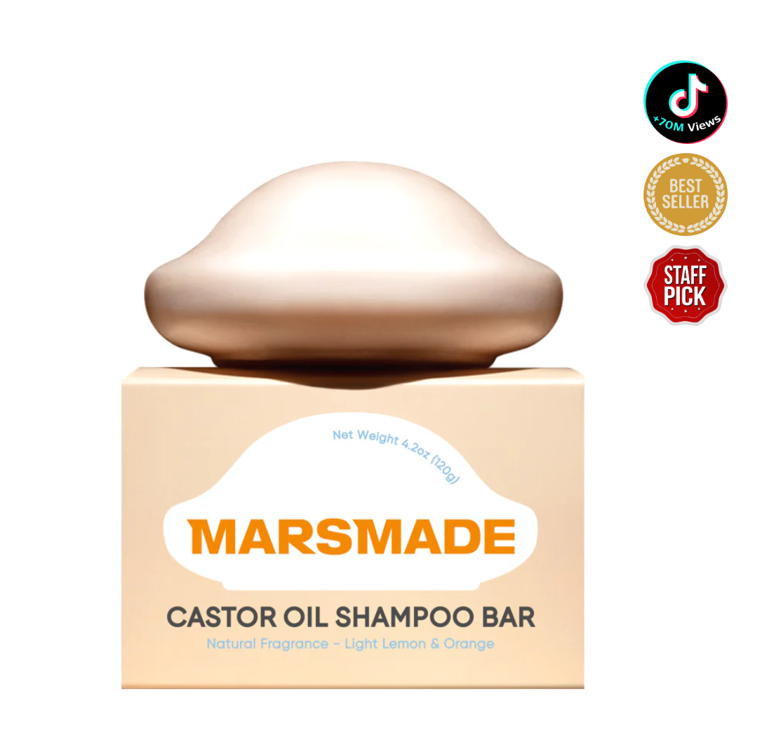 MARSMADE- Barra de champú con aceite de castor