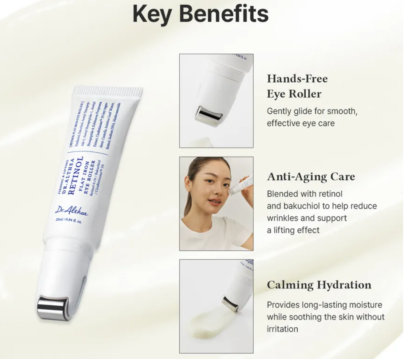 Dr. Althea - Sérum Contorno de Ojos con Aplicador Retinol Flat Iron Eye Roller